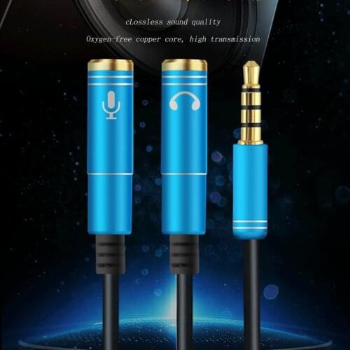 Earphone Extension Cable 3.5mm Microphone Aux Cable Mic Audio Cable Male To 2 Female Cable Headphone Splitter For Computer