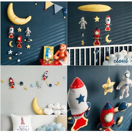 DIY Handmade Fabric Wall Decoration Pendant Bed Bell Wall Hanging Baby Girl Nursery Room Decor Clouds Style Children Room