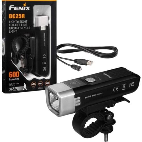 Fenix BC25R Micro USB rechargeable bike light Cree XP-G3 LED 600 lumen cycling light Built-in 2600mAh Li-ion battery