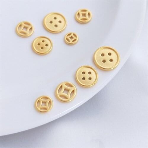 Vietnam sand gold copper money connecting piece button-shaped handmade accessories DIY braided bracelet first jewelry pendant