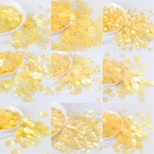 Magic Yellow Colorful Sequins 500g/pack Matt Sequins Paillettes Sewing Craft, Wedding Dress Decoration Material,Nightclub Sequin