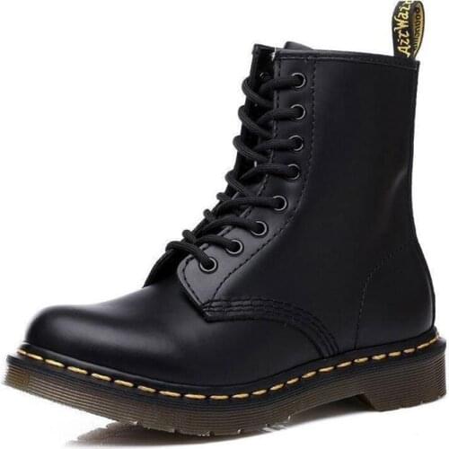Women Couple Leather Motorcycle Martin Ankle Boots