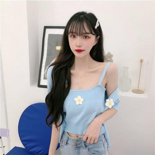 Women Corset Tops Summer Wave Lace Pattern V-neck Flower Knitted Sling Top For Women Tank Camis Crop Top For Women
