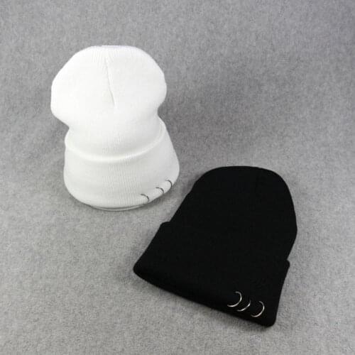 Winter Autumn Sports Beanies For Women Men Solid Woolen Thickened Knit Hat Fashion Thermal Hiking Caps