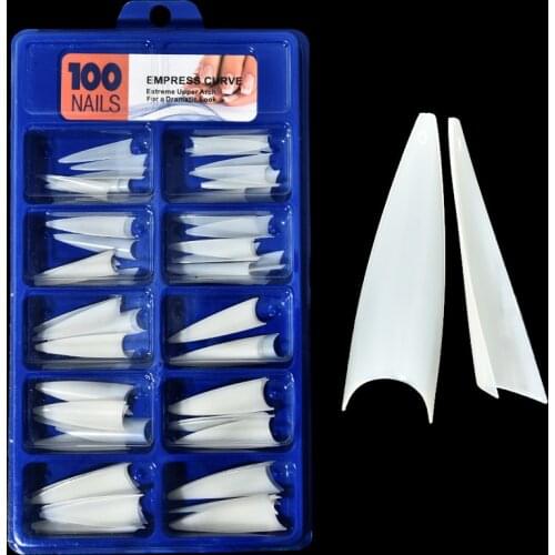 100pcs Stiletto Nails Clear/Natural False Fake Fake Nails Tips ABS Full Cover Pointed Fasle Nails Manicure Charms Tips Claw TD2H