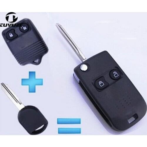 2 Buttons Modified Folding Flip Remote Key Shell For Ford Car Key Blanks Case