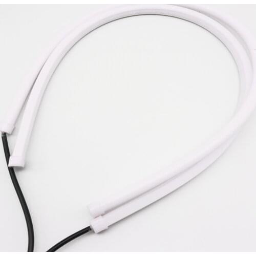 2pcs/lot 30CM White Amber LED Daytime Daylight Running Light Flexible LED Strip DRL Switchback Headlight Amber Turn Signal Lamp