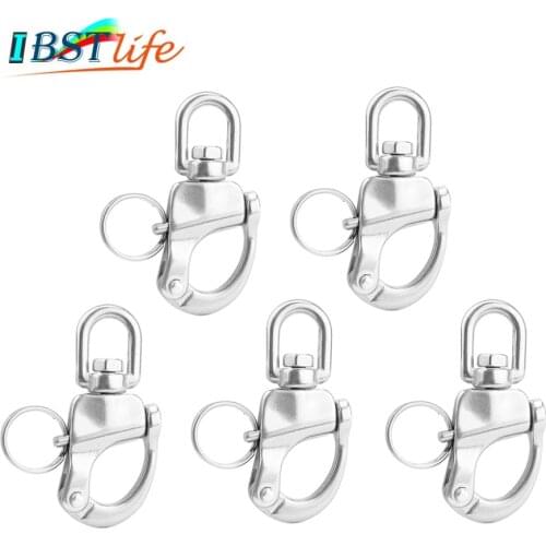 5PCS 316StainlessSteel Swivel snap Shackle Quick Release Boat Anchor Chain Eye Shackle Swivel Snap Hook for Marine Architectural