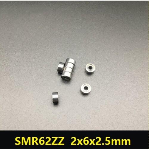 50pcs ABEC-5 SMR62ZZ SMR62 ZZ Stainless steel ball bearing Miniature 2x6x2.5 mm Shielded Deep Groove Ball Bearing 2*6*2.5mm