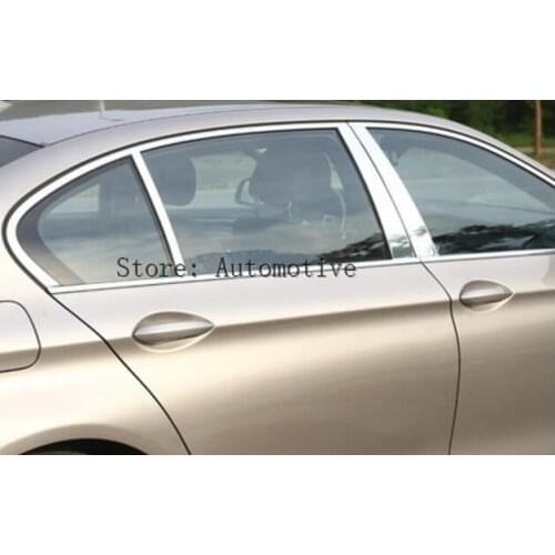 6pcs/set Polished Aluminum B C Window Pillar Post Trim Kit Cover Trim For BMW 7 Series G11 G12 730 740 750i 2016 2017