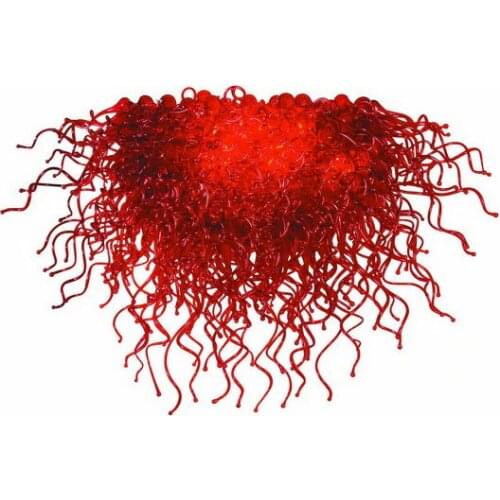 Free Shipping AC LED Graceful Red Hand Blown Glass Modern Style Luxury Chandelier for Home Decor