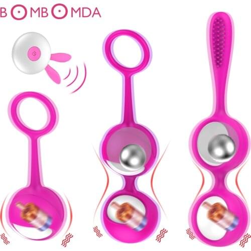 Wireless Remote Conteol Kegel Balls For Women Sex Vagina Tighten Ball 12 Speed Vibration Geish Ball Ben Wa Ball Vaginal Dumbbell