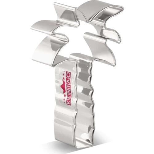 KENIAO Tropical Palm Tree Cookie Cutter - 6.3 x 10 cm - Coconut Tree Biscuit and Fondant Cutter - Stainless Steel