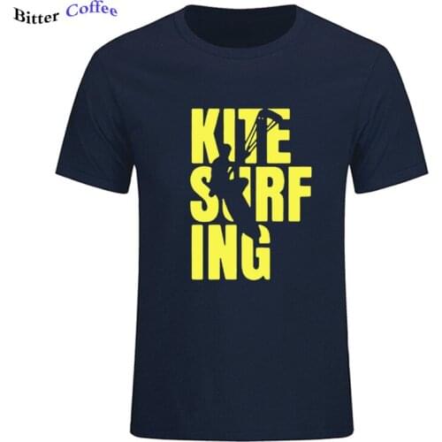 2019 New Mens T-SHIRT Kitesurfing Boarding Surfinger Cool Tee Funny O-Neck Printing T Shirt Harajuku TShirt