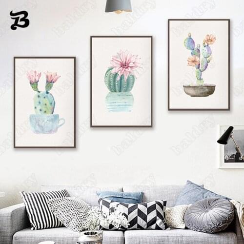 Plant Leaf Canvas Painting Cactus Succulent Plant Nordic Canvas Posters and Print Wall Art Pictures for Living Room Garden Decor