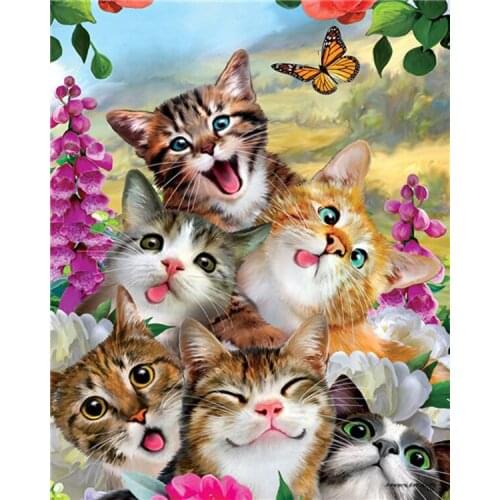 Love.Thanks Animal Diamant Painting Cat Diamond Painting 5D Full Needlework Diamond Painting Full Drill Round