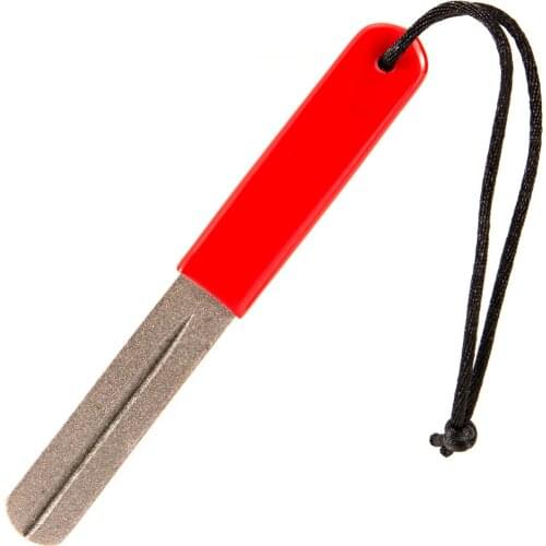Red Diamond Hook Hone Fishing Hook File Line Stripper Knife Hook Sharpener Mini Diamond Sharpening Fishing Tool #W5