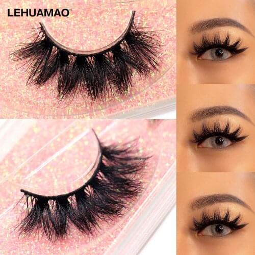 LEHUAMAO Makeup Mink Lashes 3D Flase Eyelashes Dramatic Fluffy Eyelashesh Soft Natural Eyelash Reusable Volume Lash Cruelty Free