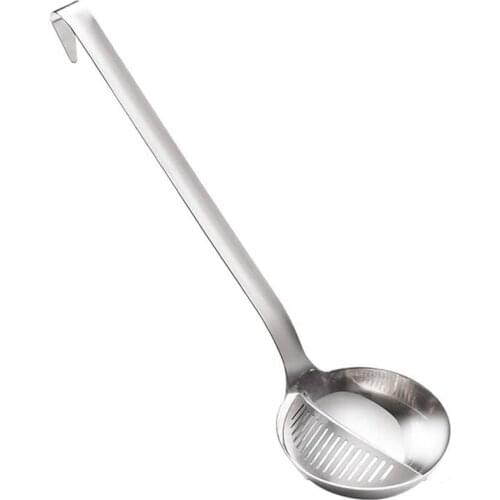 Stainless Steel Spoon Skimmer & Ladle,Slotted Soup for Hotpot Filter Kitchen Tool,Unique & Comfortable Grip