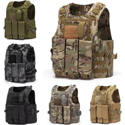 Multi-Function Hunting Vest Military Tactical Combat Vest Molle Combat Assault Plate Carrier Tactical Vest CS Outdoor Clothing
