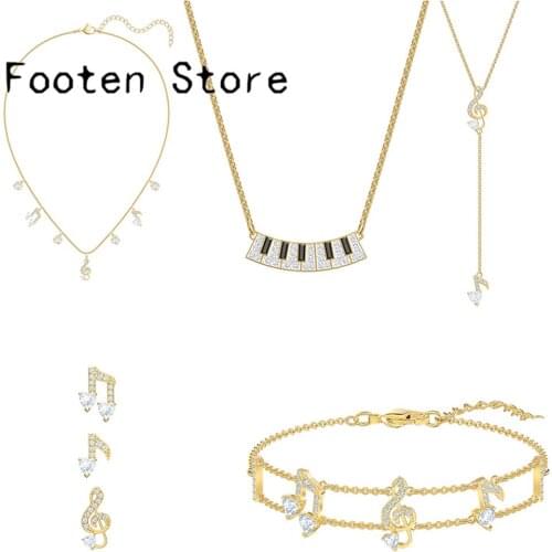 SWA Fashion Women Jewelry Pleasant Series Music Symbol Jewelry Sets Women Earrings Necklaces Bracelets Romantic Jewelry Gift