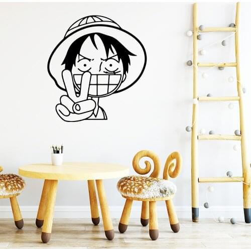 Cartoon Monkey D. Luffy Home Decoration Accessories For Baby Kids Rooms Decor Wall Decoration Murals Muursticker