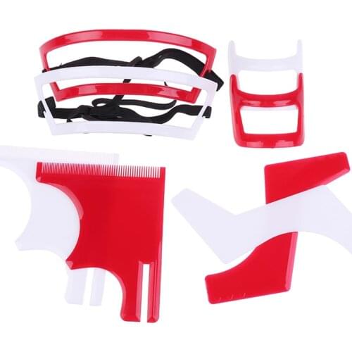 2/3/4Pcs/Set Neckline Shaving Template Guide Haircut Kit Tool Men Beard Hair Goatee