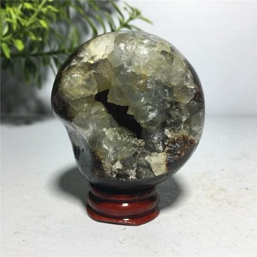 Natural Septarium Geode Quartz Crystal Cluster Ornament Gift Home Furnishing Decoration Point Stone Reiki Healing Egg Specimen