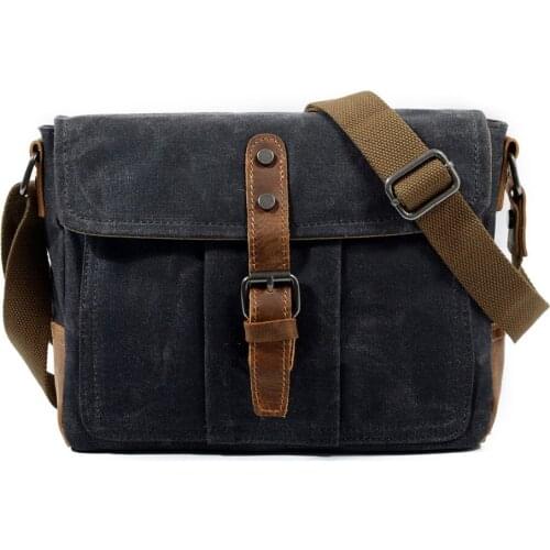 Muchuan 88807K# New waterproof oil wax canvas bag leisure mens shoulder bag Point & Shoot camera instant camera bag