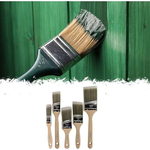 New 5Pcs/Set Paint Brush with Wooden Handle Oblique Mouth Oil Brush Professional Paint Tool Special Paint Brush For Decoration