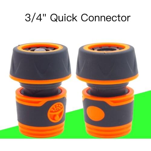 Plastic 3/4" Garden Water Hose Soft Quick Connector with Waterstop.Soft Coat on Whole Body for Good Feel Standard Connectors ABS
