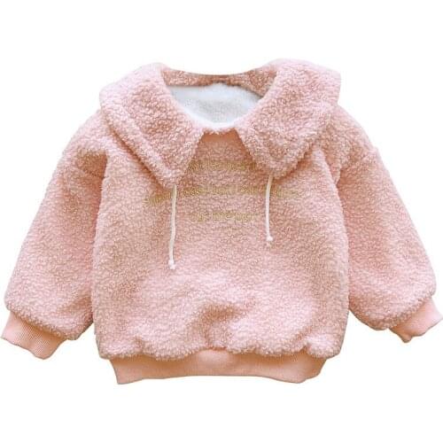 Thick Cashmere Baby Sweater Girl Boy Clothes Fashion Children Sweaters Pullover Toddler Girls Spring Autumn lapel tops