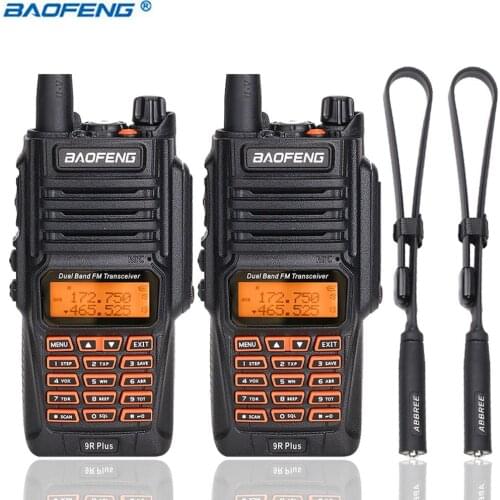 2Pcs Baofeng UV-9R Plus Waterproof walkie talkie 8W powerful Portable 10km Long Range UV9R Ham Radio with 48cm tactical antenna