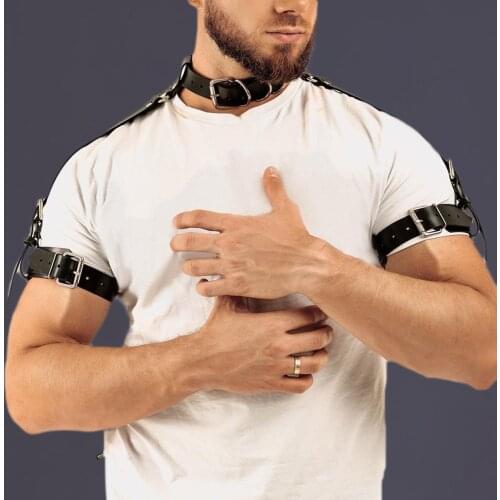 Male Love Harness Adult Chest Bondage Leather PU Erotic Gay Fetish BDSM Harness Belt Sexual Sissy Clothing Rave Cosplay Sex Toy