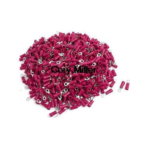 RV1.25-3.2 Ring Tongue Type Pre Insulated Terminals Red for AWG 22-16