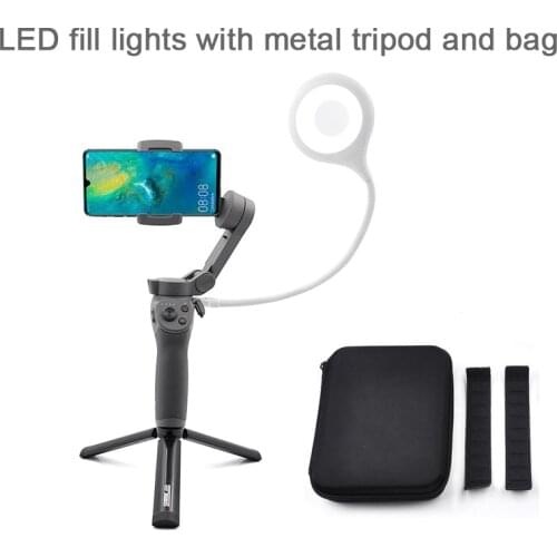 Startrc DJI osmo mobile/mobile 3 handheld gimble storage bag case gimbal portable boxes box with tripod and led fill lights