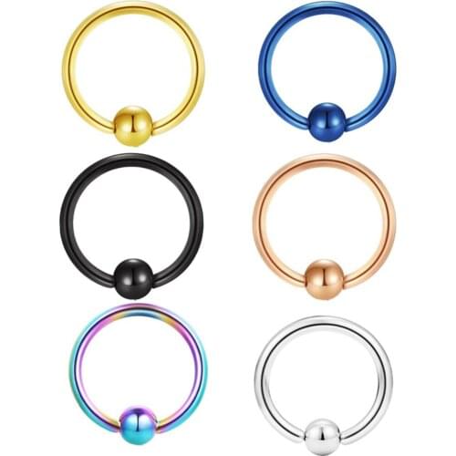 TIANCIFBYJS 20G Stainless Steel Captive Nose Rings Hoop Cartilage Helix Ear Piercing Tragus Earring Piercing Body Jewelry