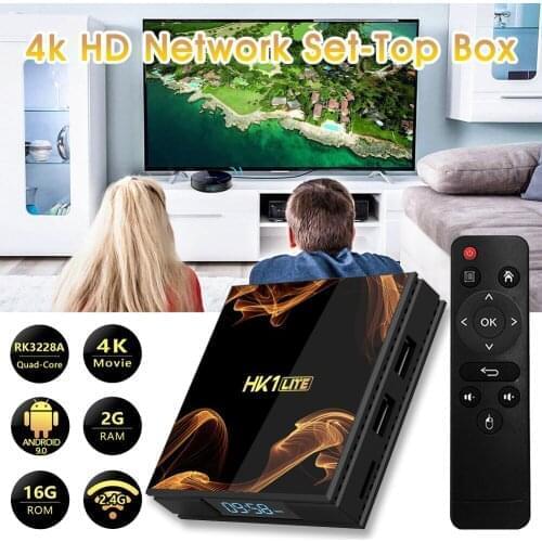 HK1 LITE Set Top Box Android9.0 Quad-Core 4K TV Box Support HDMI-compatible, WiFi, with IR Control