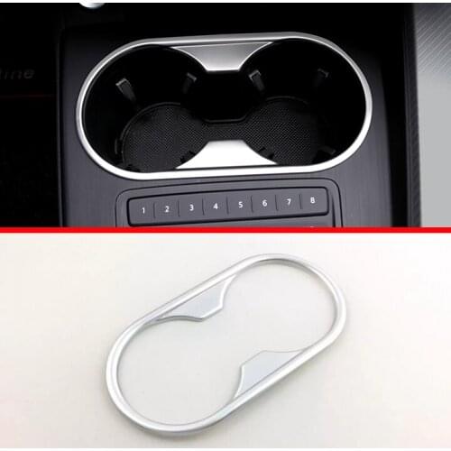 ABS Pearl Chrome Inside Interior Cup Holder Cover Trim For Audi A4 2017 2018