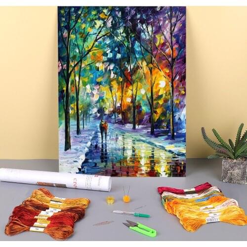 Frozen Path Pre-Printed 11CT Cross Stitch Kit Embroidery DMC Threads Craft Needlework Sewing Hobby Jewelry Package Decor