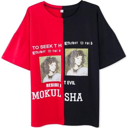 Neatie kiddie Harajuku Style Summer Fashion Women T shirt Clothes Character Letter Print Loose T-shirt Tee Shirt Female