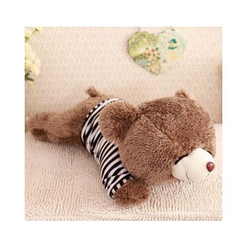 Lovely brown bear doll with stripes clothes about 80 cm prone bear plush toy , birthday gift x130