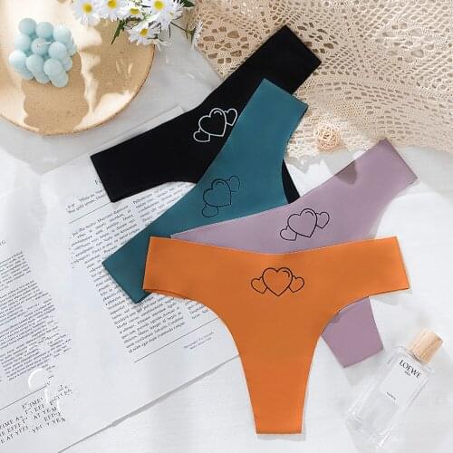 3Pcs New Ice Silk Thong Sexy Panties Seamless G String Underwear Women Low-Rise Thongs Women Lingerie Bikini T Back Underpants