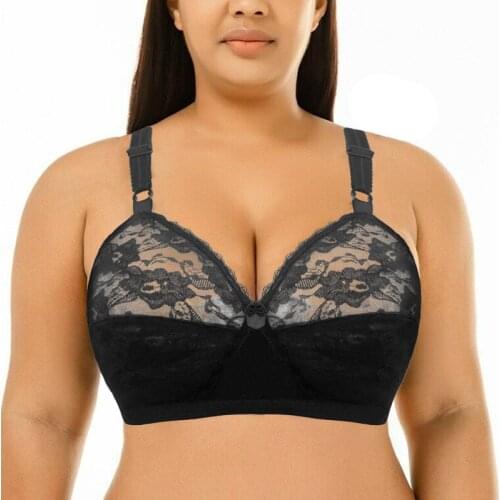 Plus Size Sexy Lace Bras For Women Wireless BH Hollow Out Bra Bralette Womens Underwear Delicate Embroidery Lingerie Brassiere
