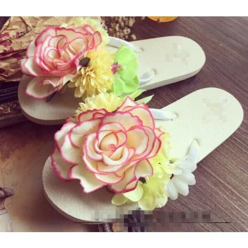 HAHA FLOWER 2017 Women Flip Flops Rubber Flat Sandals Slippers Clip Toe Beach Shoes Summer Girl shoes FreeShipping