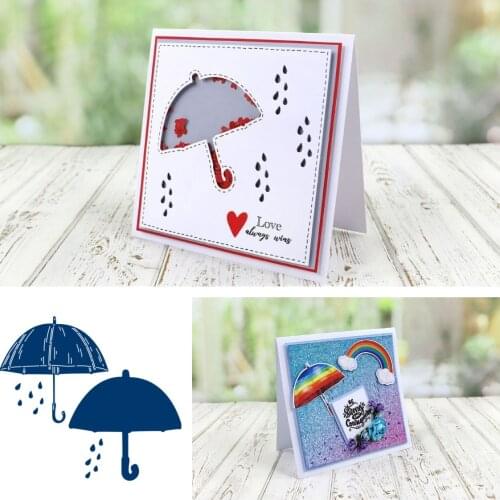 Umbrella Raindrop New Metal Cutting Dies Scrapbook Diary Decoration Stencil Embossing Template DIY Greeting Card Handmade 2021