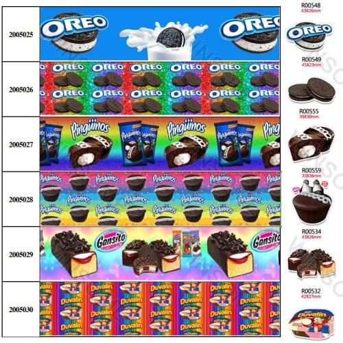 10Yards sweet Chocolates pattern Printed Grosgrain/Satin Ribbon,Planar Resins 30 pcs