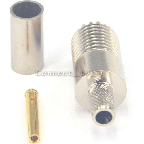 100 Pieces Mini UHF female nickelplated Jack connector crimp for LMR195 RG58 RG142