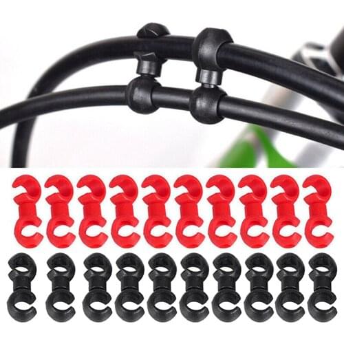 20pcs Bike Cable Clips Stop Cable Brake & Gear Cable Tidy Clip S Shaped Hook Rotating Portable MTB Road Fixed Gear Bike Fittings