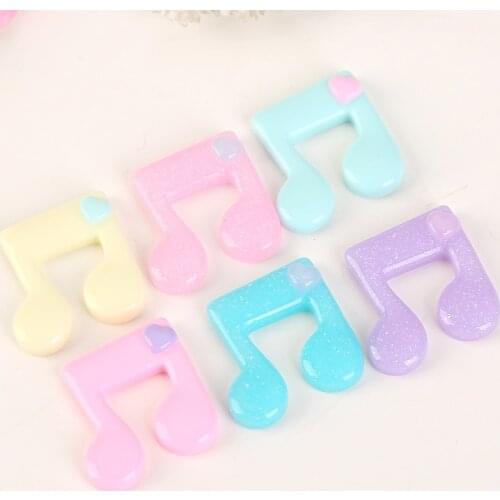22*24mm 20pcs Diy Craft Hair Accessory Mixed Flat Back Resin music note Cabochon for diy decoration